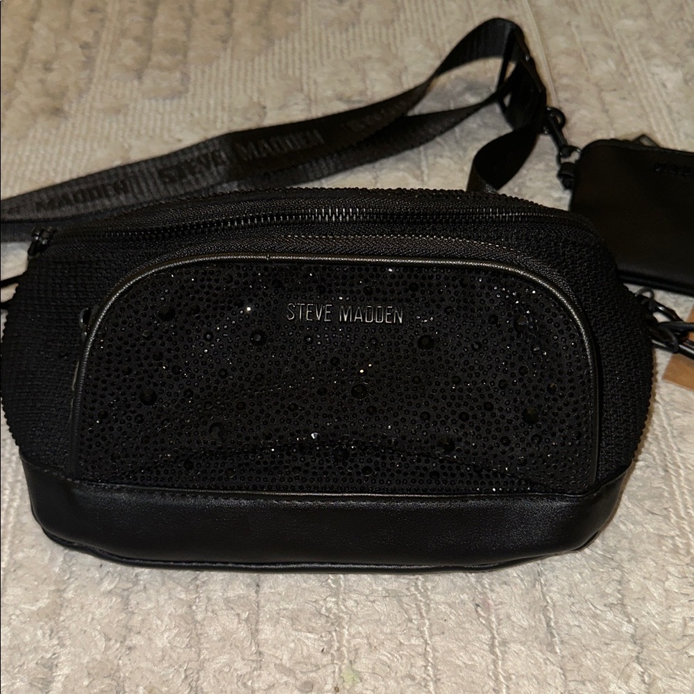 Steve Madden Black Sequin Crossbody Bag
